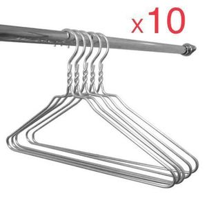 Cintres en acier inoxydable, antidérapants et économes en espace, lot de 10 avec rainures pour épaules