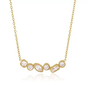 Clémentine Paris Collier de luxe pour femme plaqué or Symphonie Géométrique CGN244