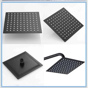 رأس دش مطري مربع أسود مات للحمام