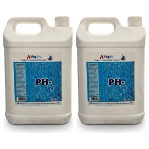 Lot de 2 - Produit d'Entretien PH- - Bidon 5L - Pour Piscine et Traitement d'Eau
