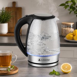 Bouilloire Électrique en Verre 1,7 L – Chauffage Rapide, Arrêt Automatique et Design Moderne