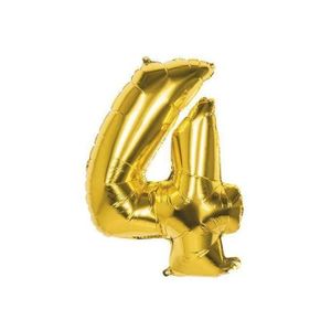 Ballons Aluminium Or Anniversaire Chiffre 4 ans