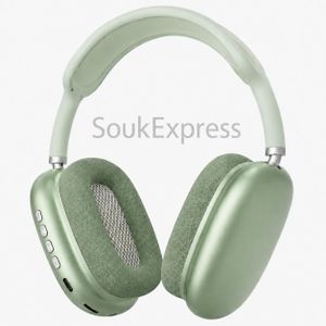 Casque Bluetooth P9 Sans Fil Over-Ear Écouteur Bluetooth, Recharge USB-C, Coussinets Confortables et Son Immersif - Vert