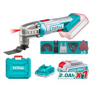 TOTAL Outil polyvalent sans fil 20 V avec batterie et chargeur