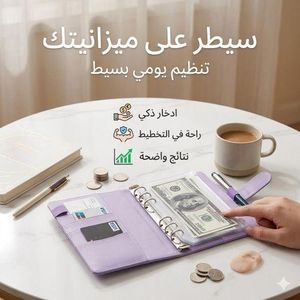 Organisateur Budgétaire A6 Rose, classeur budget avec 6 pochettes transparentes, enveloppes de gestion d’argent, planification mensuelle, porte-documents financier portable