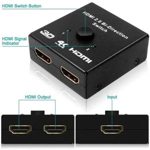 KVM-Commutateur HDMI 2.0 pour touristes, répartiteur HD 4K @ 60Hz