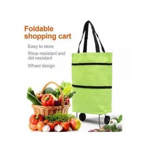 asac de courses pliable avec roulettes, chariot d'épicerie portable, multifonction 30L (V)