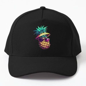 casquette personnalisée Ananas d'été en lunettes de soleil et chapeau  casquette noire unique