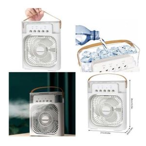 Ventilateur Industriel Rechargeable 3 en 1 – Climatiseur Portable, Humidificateur et Refroidisseur d’Air avec LED (multicouleur)