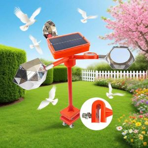Répulsif Anti-Oiseaux à Énergie Solaire et Éolienne – Système Rotatif Réfléchissant avec Fonction Sonore pour Jardin, Cour, Verger et Exploitation Agricole