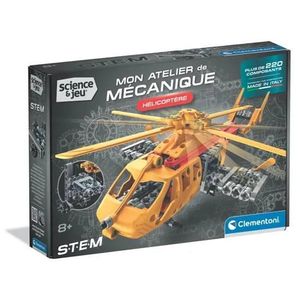 Clementoni Jeu de construction hélicoptère modèle de 220 pièces à réaliser mon atelier de mécanique 