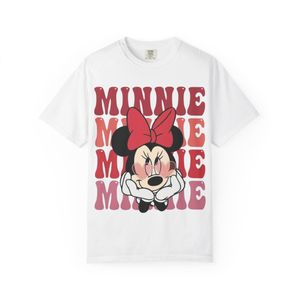 CAPRI T-Shirt Graphic "Minnie Heart Glasses" Retro Red & Pink – 100% Coton Premium Cute Unisex