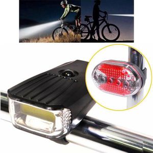 Lampe pour vélo LED - Lumière phare avant et Feu arrière Plus accessoires de fixation
