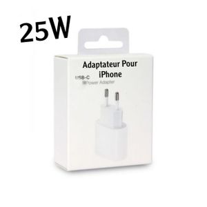 Chargeur rapide apple, Prise murale d'alimentation USB C TO type IOS 25W –