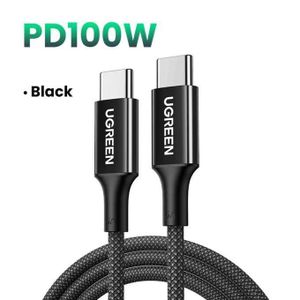 Ugreen 100W USB Type C to USB Type C PD Fast Charging Braid cable 5A Max 1m - Transfer 480Mbps Max For Laptops-Tablet-phones
