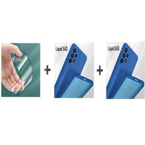 Case Pack : 2 pochette pour Samsung A13 souple silicone Bleu et Bleu + ciramik