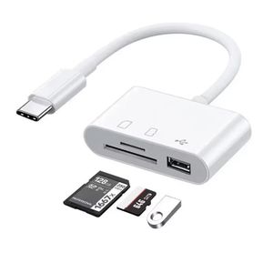 Lecteur de carte mémoire USB-C SD TF 3-en-1, adaptateur Type-C vers SD/TF/USB OTG, lecteur de carte mémoire pour Xiaomi, iPad, iPhone 17/16/15 iPad Mac, MacBook, ordinateur portable Hub USB Type C 3 en 1 