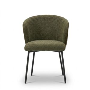 Dansmamaison.ma LILY Chaise en tissus bouclette – Vert