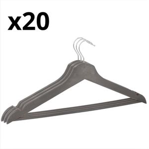 20 علاقة ملابس بلاستيكية (رمادي)