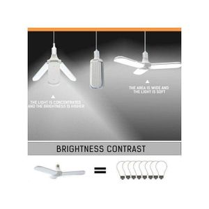 Lame de ventilateur pliable LED Ampoule 45W 220V E27 Lampe d'éclairage à économie d'énergie lumineuse pour le jardin du couloir intérieur extérieur