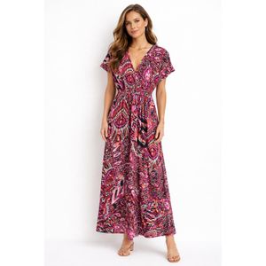 Camaieu Robe longue fluide imprimé rose – Élégance bohème chic