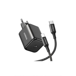 Ugreen Chargeur Rapide 45W GaN GaNInfinity™ avec Câble USB-C Tressé 1m - Protection Thermique Intelligente - Compatible Laptop, Tablette et Smartphone