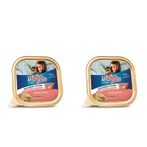 Morando Pâtée pour chat - Au saumon - Aliment complet et équilibré - 100g - Lot de 2
