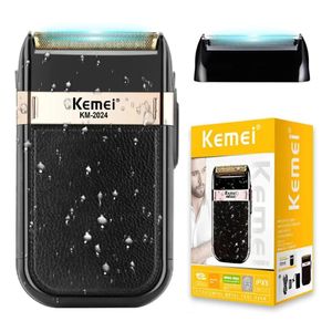 Kemei KM-2024 Rasoir Électrique Homme - Tête & Visage, Étanche IPX6, USB