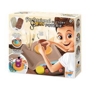Buki Buki Professional Studio Poterie - Jouet avec 2 kilos de poterie avec sa machine et plein d'accessoires pour le décorer