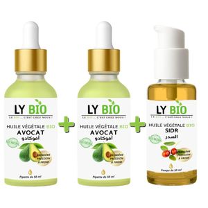 LY BIO PACK 2 X HUILE AVOCAT 50ml - PIPETTE + HUILE SIDR 50ML - POMPE