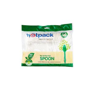 Hotpack Cuillères Jetables Biodégradables Medium Duty – 2000 Pièces – Cuillères en Plastique pour Restauration, Événements et Traiteur