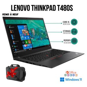 Lenovo ThinkPad T480s - Core i5-8350U - 16 Go RAM - 256 Go SSD - Ultrabook Professionnel 14" Full HD (Remis à Neuf)