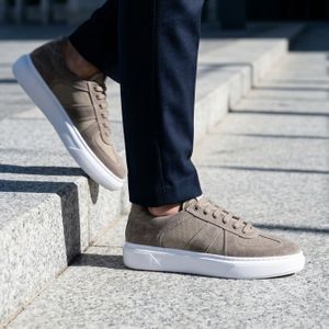 D'Urbano Maglia 303 : Espadrille en Cuir Daim Homme Beige