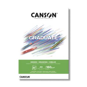 Canson Blocs Papiers Graduate Papier dessin noir - A5 - 120g/m²