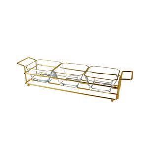 PORTE GATEAUX ROND BLANC SUPPORT DORE - Yatout Home