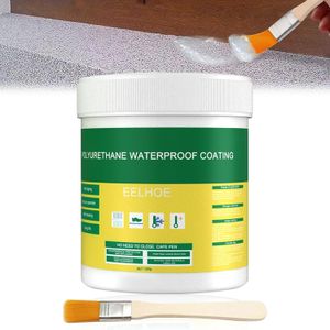 Agent de Revêtement Imperméable Transparent avec Pinceau, Anti Fuite, Polyurethane Waterproof Coating, Resine Etancheite Transparente, Agent de Réparation de Mur, Mastic d'isolation étanche