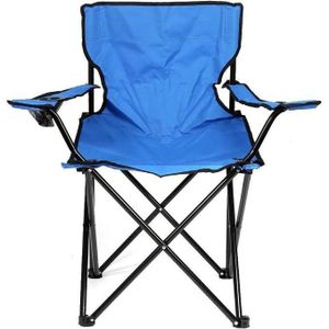 Chaise de camping de plage pliante rouge avec porte-boissons