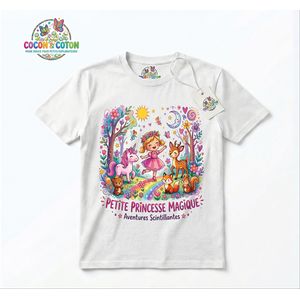 T-shirt Fille "Petite Princesse Magique" – Motif Féérique Licorne & Animaux Enchantés