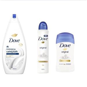 Dove PACK X3 Gel de Douche caring bath 720ml + Stick + Deodoranl Original