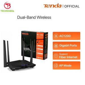 tenda Point d’accès et Routeur (Gaming/Streaming/4K) 6dBi Dual-Band MU-MIMO, 4 Gigabit Ports, 867Mbps/5 GHz+ 300Mbps /2.4GHz, Support VPN Server, WiFi Schedule (AC10 AC1200)