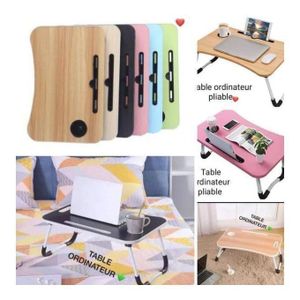 Table Pliable Multifonction pour PC Portable – Bureau & Plateau Petit-Déjeuner pour Lit et Canapé(multicouleur)