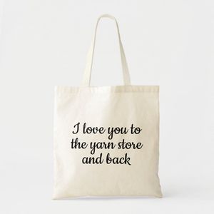 Tote bag love you wire store typography knitting funny Unique, haute qualité
