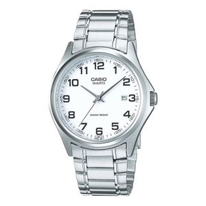 Casio Montre classique pour au fond blanc avec dateur - index chiffres - Etanche - MTP-1183A-7BDF
