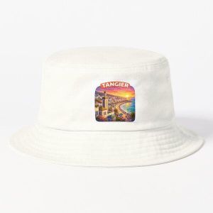 Tangier Sunset Coast Morocco Travel Sticker Chapeaux Bob   avec design unique   