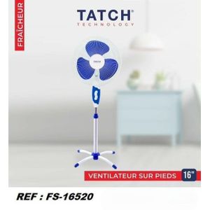 TATCH Ventilateur sur Pied FS-16520 - 16 Pouces Blanc