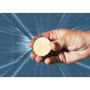 Matrix paint hand bitcoin   Poster Chambre Haute Qualité