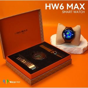 HW "Montre HW6 Max AMOLED originale avec écran incurvé et bracelets supplémentaires - Cadeau spécial inclus