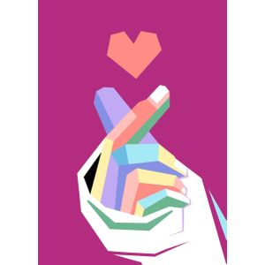 Kpop hand heart sign  Poster Chambre Haute Qualité