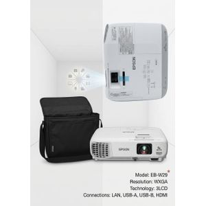 Vidéoprojecteur EPSON EB-W29 3LCD WXGA – Polyvalent, Lumineux et Connecté + Sacoche de transport offerte