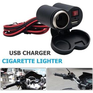 Chargeur USB Étanche pour Moto avec Allume-Cigare, Interrupteur et Charge Rapide 5V 2A